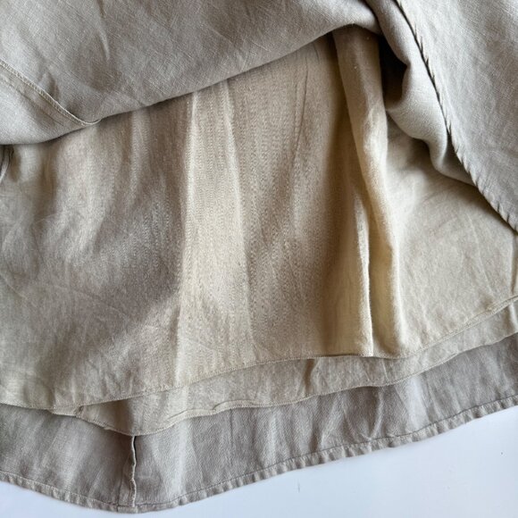 Johnny Was Beige Maxi Skirt w/ Belt & Side Pocket Womens Size 6 100% Linen - Picture 4 of 7